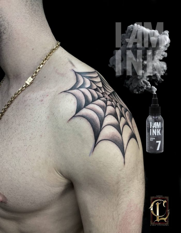 Tatuering Göteborg Tatuerare Göteborg 2022 arm spiderweb tattoo